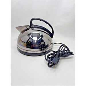 Vtg MCM Sunbeam Electric Kettle Chrome Canada 1500W Model KE Tested TV Prop